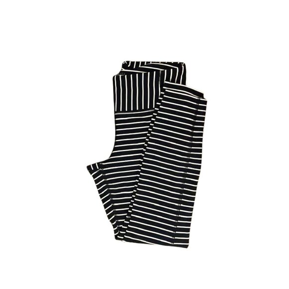 Athleta Navy Blue And White Stripe Zipper Pocket Leggings Size Small - Picture 9 of 13